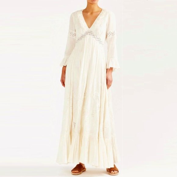 TIGERLILY Zoayla Ivory White Cotton Maxi Dress NWT RRP$399 - Picture 2 of 12